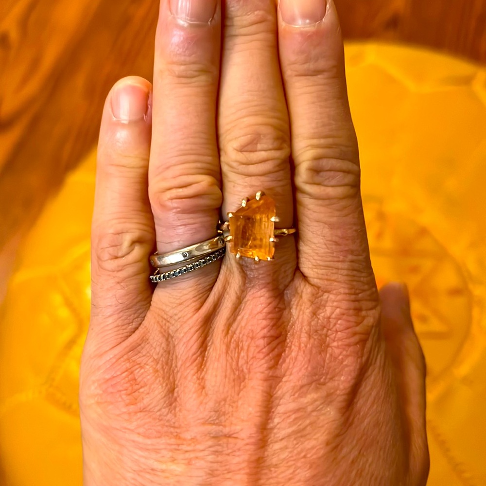 Variance Imperial Topaz Medium Stone 18K, 14K, Yellow and Rose Gold Ring 6.5